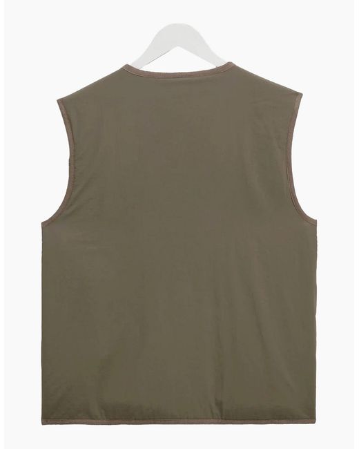 Wax London Gray Paragon Reversible Nylon/Wool Gilet for men
