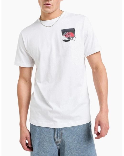 The North Face White Energy Graphic T-Shirts Crew Neck Short Sleeve Soft Cotton Tee for men