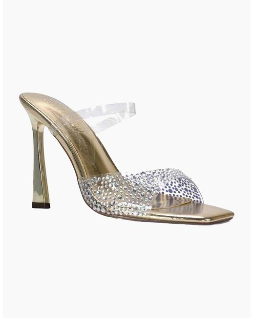 XY London Metallic Ladies Lois Rhinestone Perspex High Heel Sandals