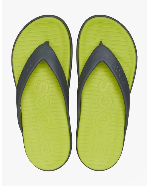 CROCSTM Green Coast Flip Flip-Flops Slate/Citrus for men