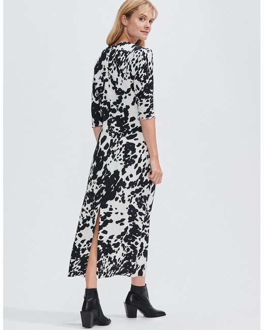 Ro&zo White Animal Print Midi Dress