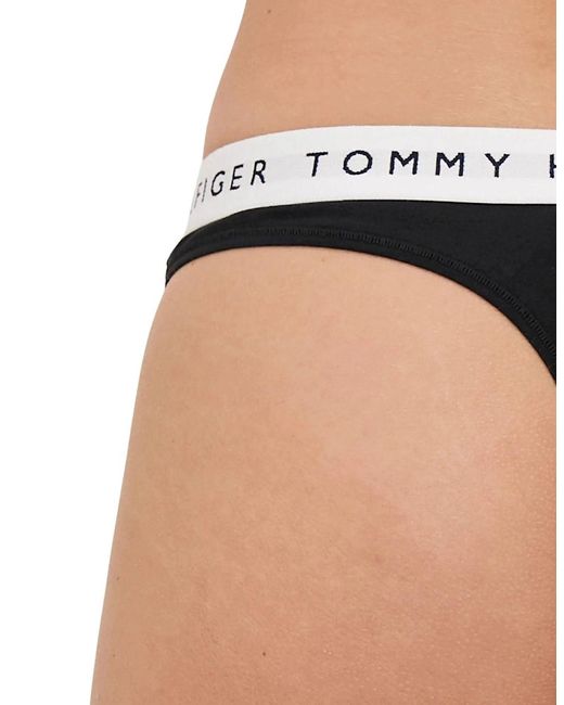 Tommy Hilfiger Black Heritage Cotton Thong