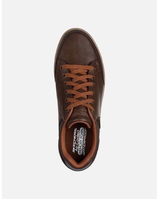 Skechers Brown Cavell Sparkman Polyurethane Chocolate Standard Lace-Up Shoes for men