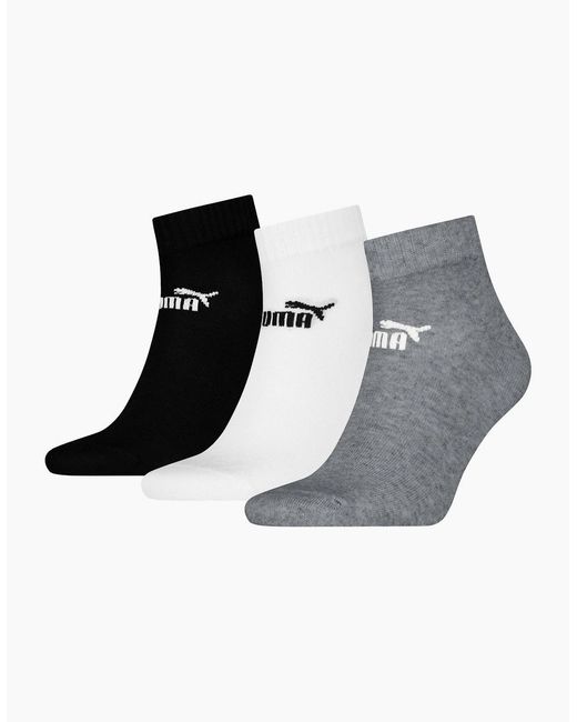 PUMA Black Adult Quarter Ankle Socks (Pack Of 3)