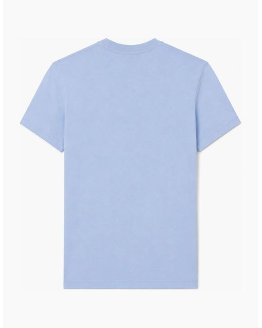 Lacoste Blue Colour Block Cotton T-Shirt Aphylla/Blackbird for men