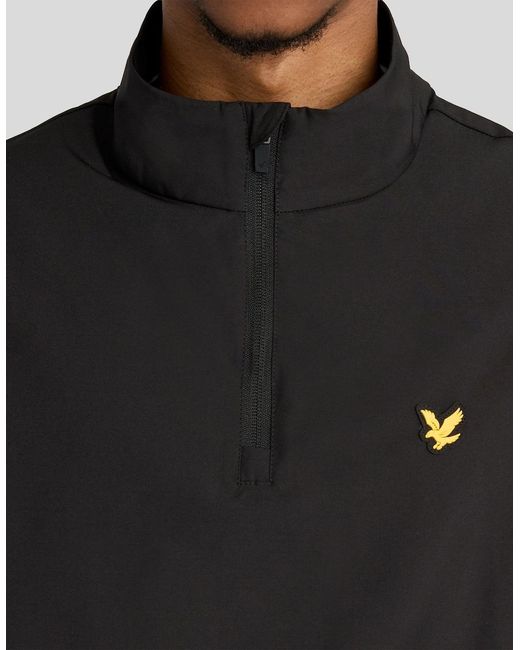 Lyle & Scott Black Padel 1/4 Zip Overshirt for men