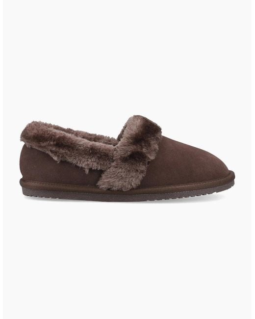 Hush Puppies Brown Ariel Suede Chocolate Slippers