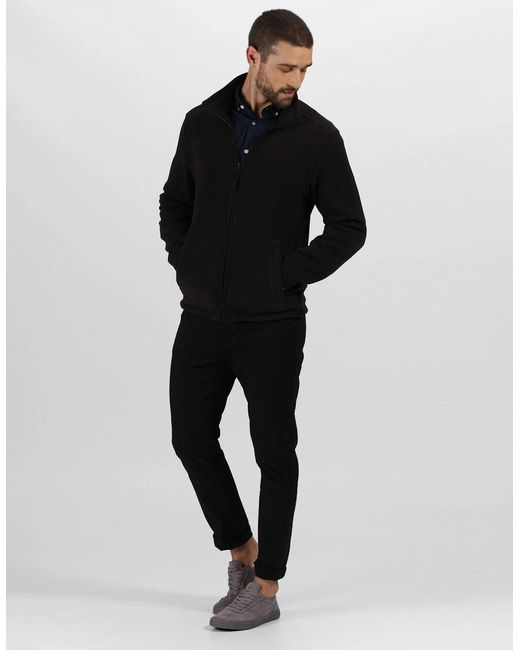 Regatta Black Professional Plain Micro Fleece Full Zip Jacket (Layer Lite) for men