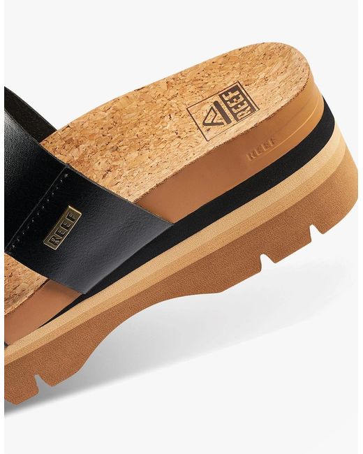 Reef Black Cushion Vista Platform Sandals