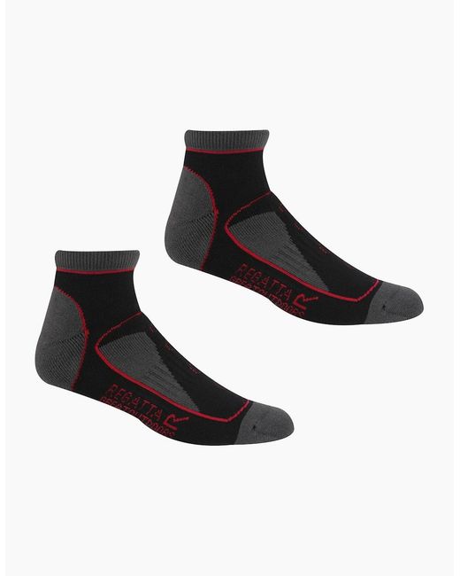 Regatta Blue Ladies Samaris Trail Colour Block Ankle Socks (Pack Of 2)