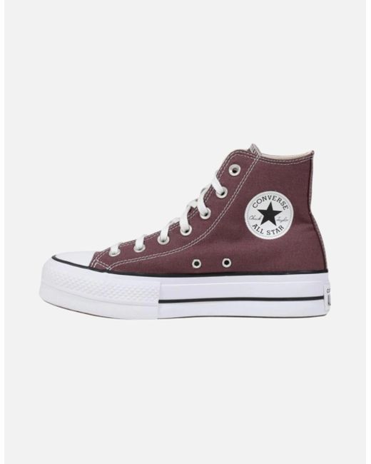 Converse Purple Lace-Up Fabric Sneakers With Rubber Sole