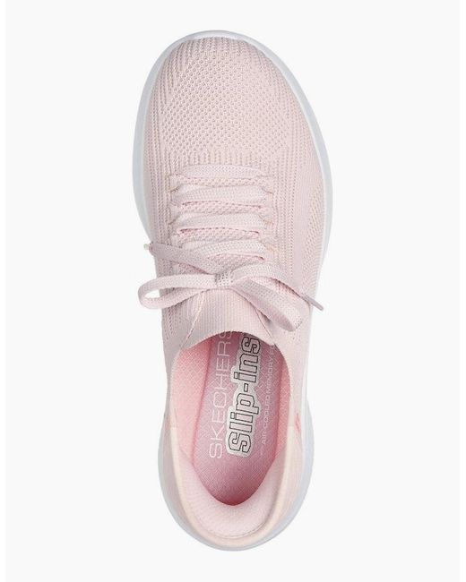 Skechers Pink Ultra Flex 3.0 Brilliant Path Textile Light Trainers