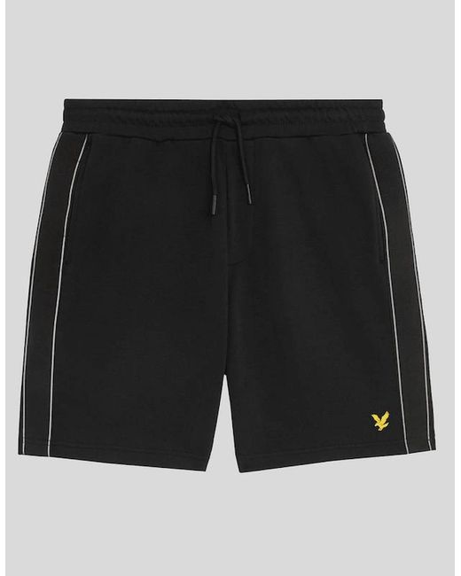 Lyle & Scott Black Sports Tape Sweat Shorts for men