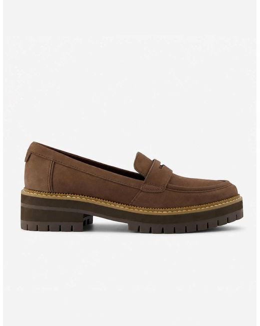 TOMS Brown Cara Loafer Shoes Dark