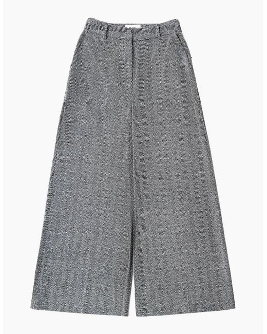 Ro&zo Gray Petite Herringbone Culottes