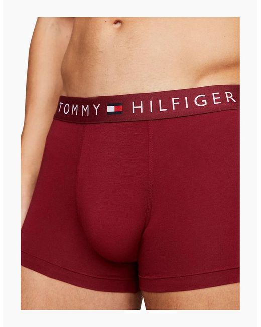 Tommy Hilfiger Blue 3-Pack Th Original Logo Boxer Trunks, /Rouge for men