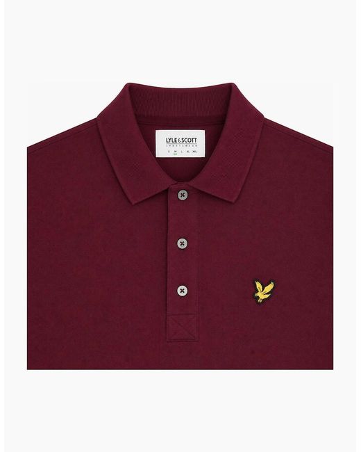 Lyle & Scott Red Lyle & Scott Plain Polo Shirt Burgundy for men
