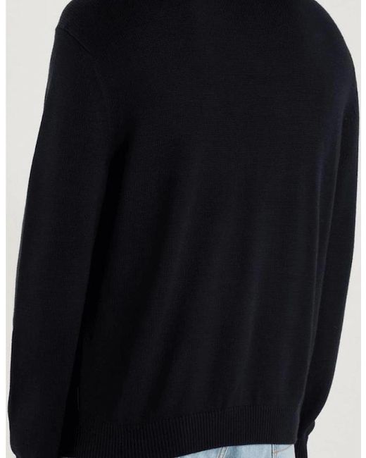 ARMANI EXCHANGE Blue Ribbed Knit Knitwear Jumper for men
