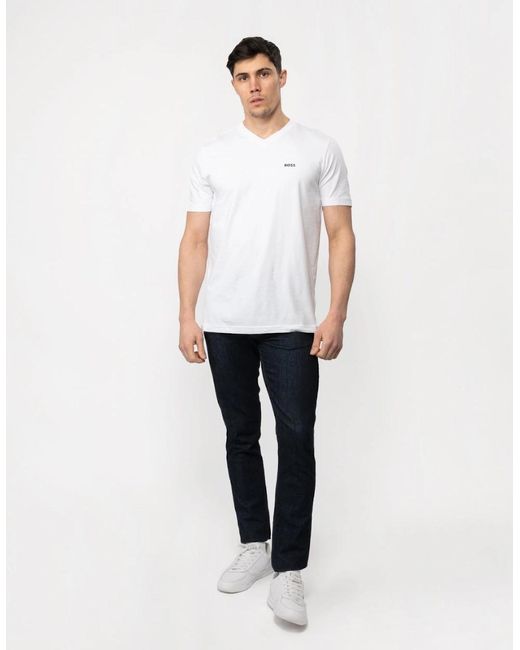Boss White Boss Tee V Stretch Cotton V-Neck T-Shirt for men