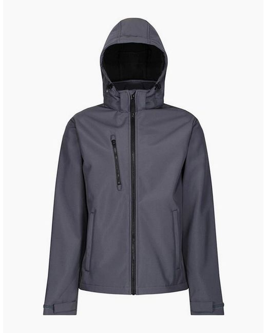 Regatta Black Venturer Hooded Soft Shell Jacket for men