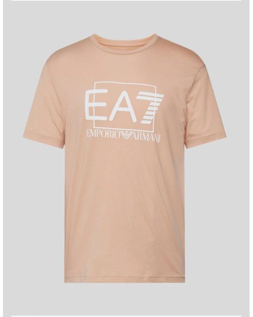 EA7 Natural Box Logo T Shirt for men