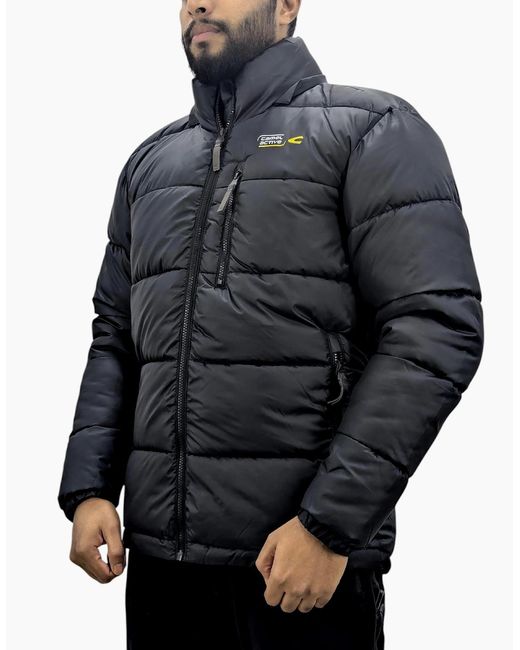 Camel Active Gray Puffer Jacket Quilted Waterproof Detachable Hood Lining Coat for men