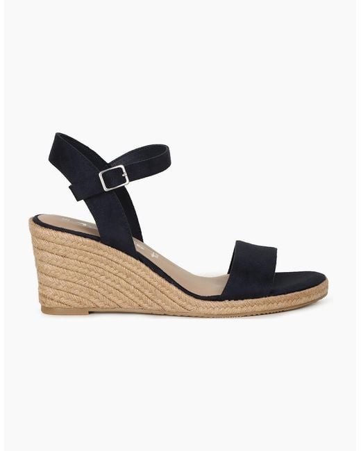 Tamaris Black Sweet Pea Wedge Heel Sandals