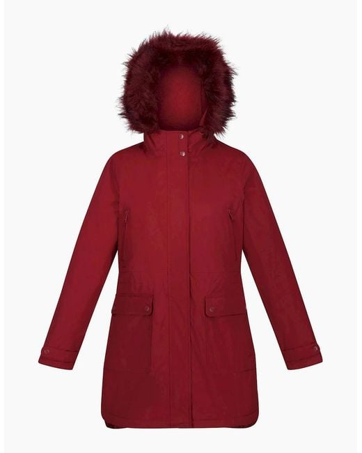 Regatta Red Ladies Sabinka Faux Fur Trim Parka