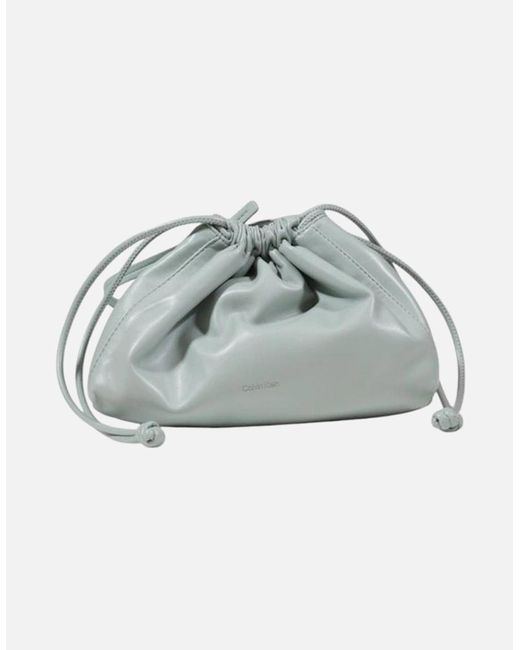 Calvin Klein White Gathered Crossbody Bag With Recycled Materials