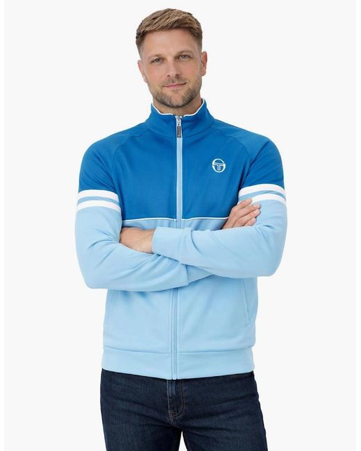Sergio Tacchini Blue Orion Track Top Jacket Mykonos/Baltic Sea/Gardenia for men
