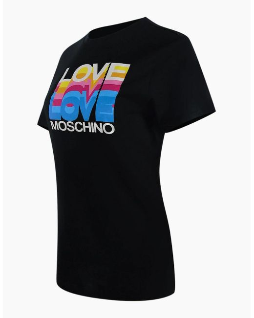 Love Moschino Black Layered Logo T-Shirt