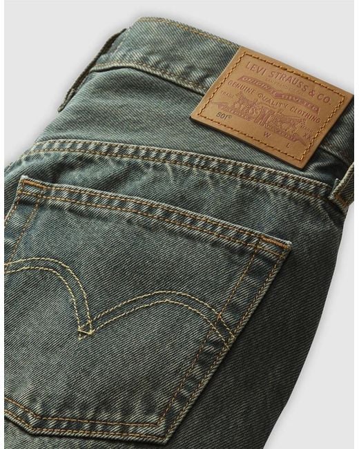 Levi's Green 501 Five Pocket Straight Leg Jeans