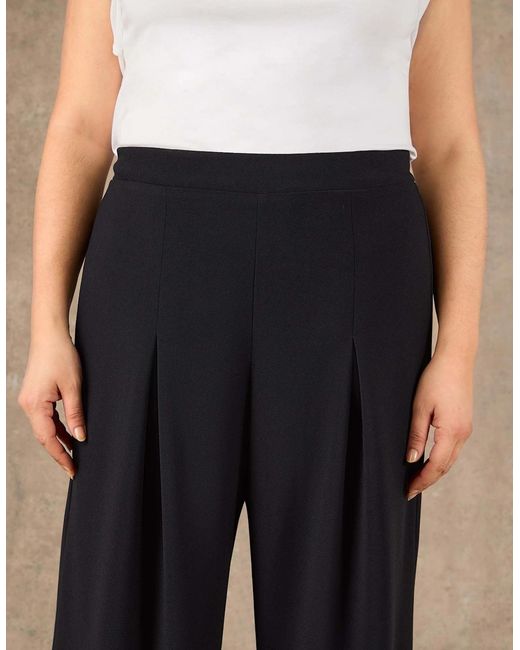 Live Unlimited London Black Pleat Front Straight Leg Tailored Trouser