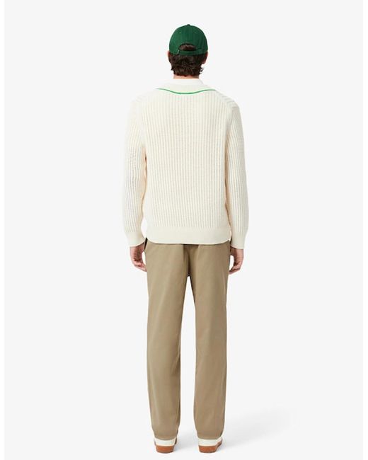 Lacoste Natural Regular Fit Cotton Gabardine Chino Pants for men