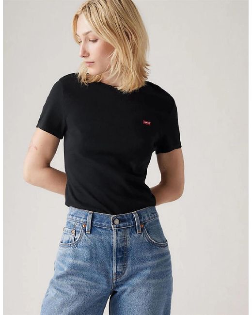 Levi's Black Levi's Housemark Crew Neck Short Sleeve Jersey T-Shirt