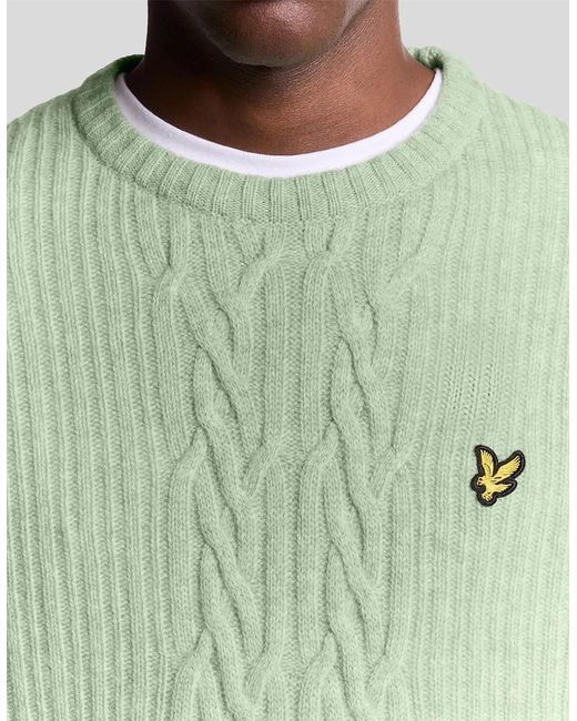 Lyle & Scott Green Embroidered Eagle Logo Crew Neck Long Sleeve Sweater for men