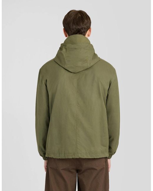 Lyle & Scott Green Waxed Hooded Utility Jacket for men