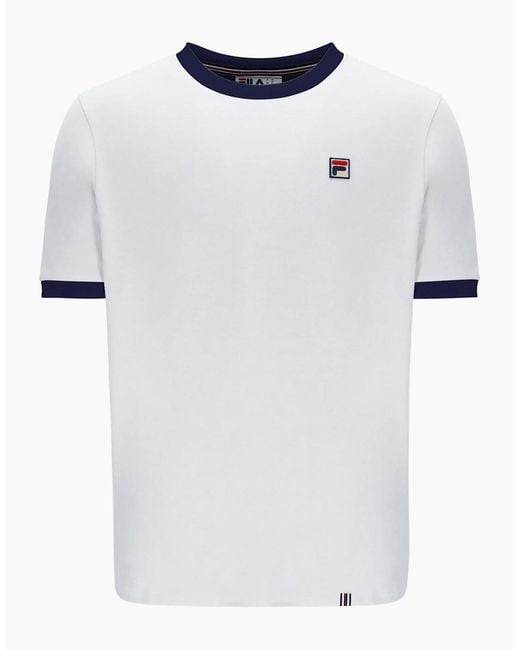 Fila White Marconi Essential Ringer T-Shirt for men