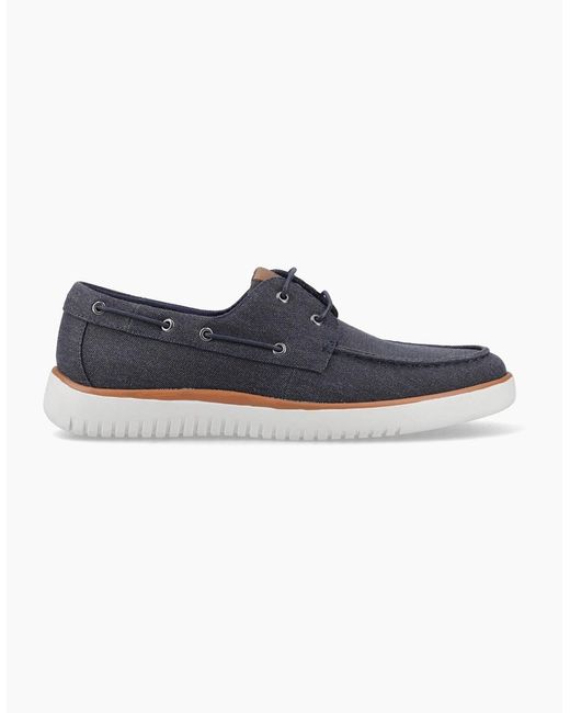 Hush Puppies Blue Daniel Canvas Boat Shoe Casual Shoes for men