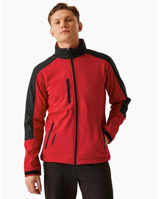Regatta Red Professional Hydroforce 3-Layer Membrane Waterproof Breathable Softshell Jackets for men