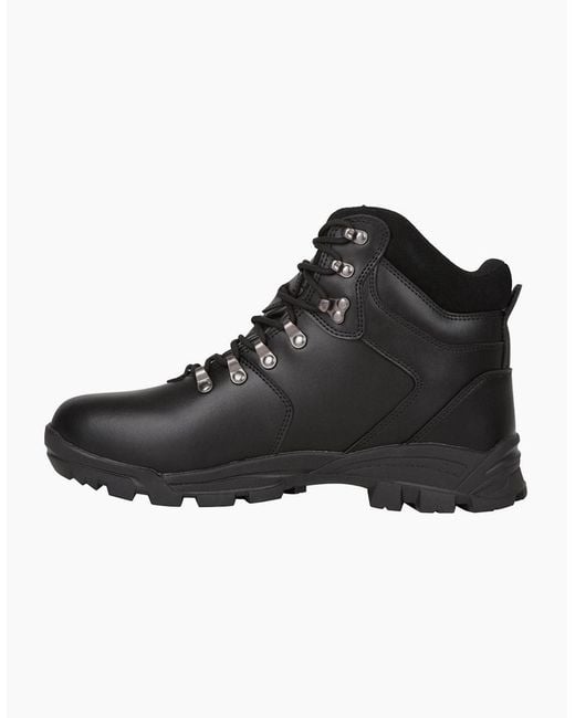 Mountain Warehouse Black Latitude Ii Extreme Leather Waterproof Walking Boots for men