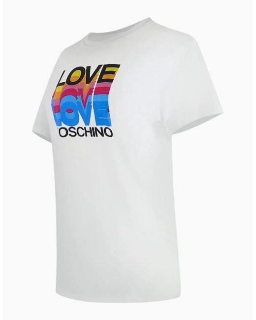Love Moschino Gray Layered Logo T-Shirt