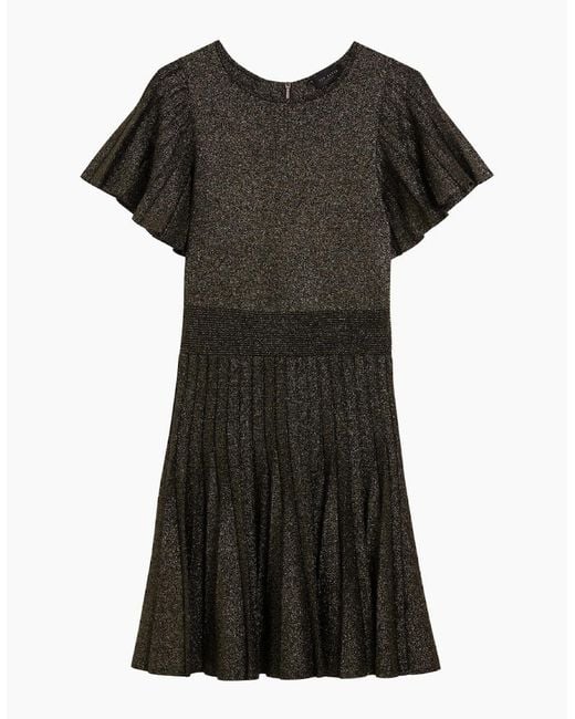 Ted Baker Black Madison Metallic Angel Sleeve Knit Dress