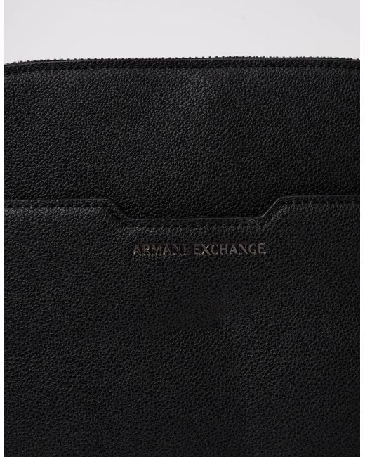 ARMANI EXCHANGE Black Slim Envelope Messenger Bag for men