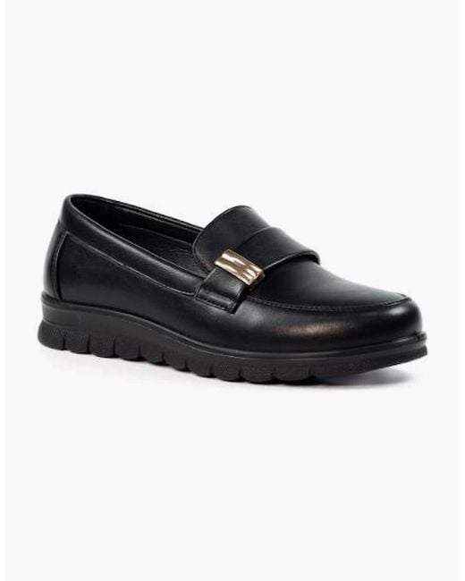 Lunar Black Salma Wedge Shoe Fln 054
