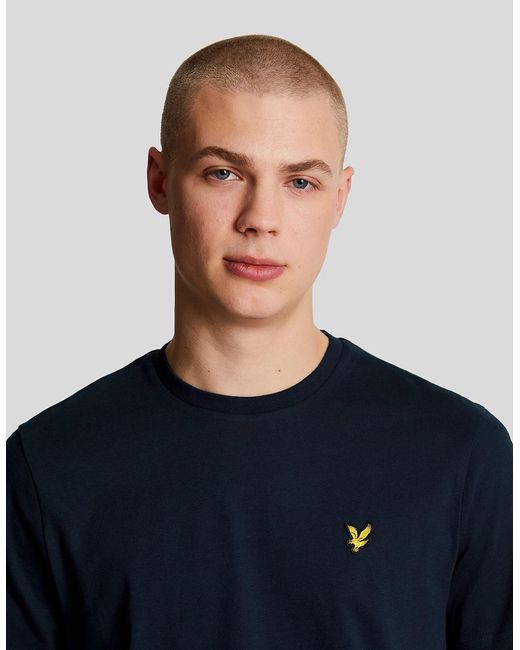 Lyle & Scott Blue Cotton Crew Neck T-Shirt for men