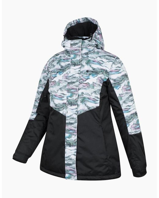 Mountain Warehouse Blue Ladies Dawn Ii Printed Ski Jacket
