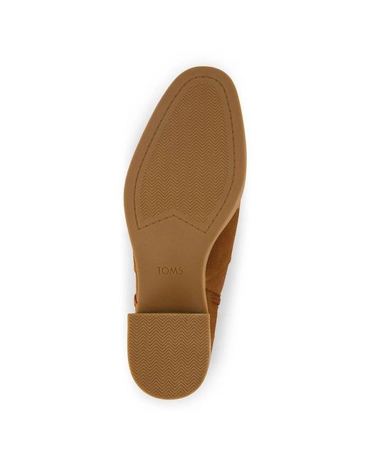TOMS Brown Delilah Heeled Suede Tan Heeled Ankle Boots