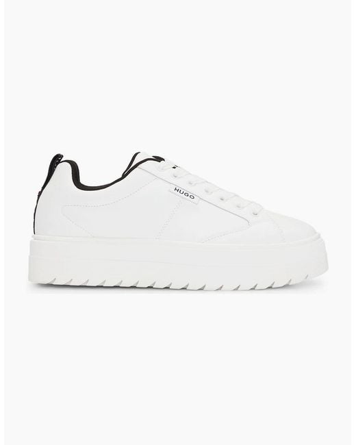 Boss White Tenn Platform Trainers