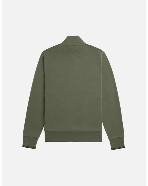 Fred Perry Green Half Zip Sweatshirt for men